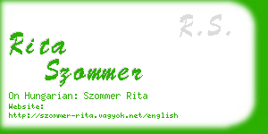 rita szommer business card